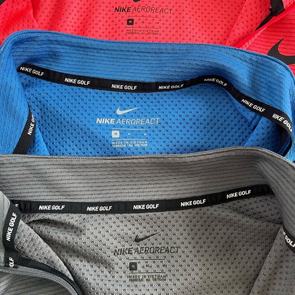 Nike AeroReact Golf Pullovers in Coral, Blue, and Gray - Picture 8 of 8